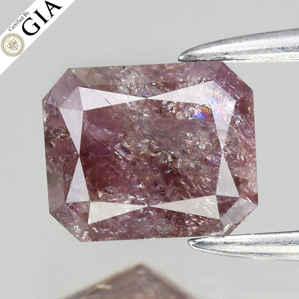 GIA FULL CERTIFIED 1.05ct Natural Untreated Fancy Brown Purple Diamond I2
