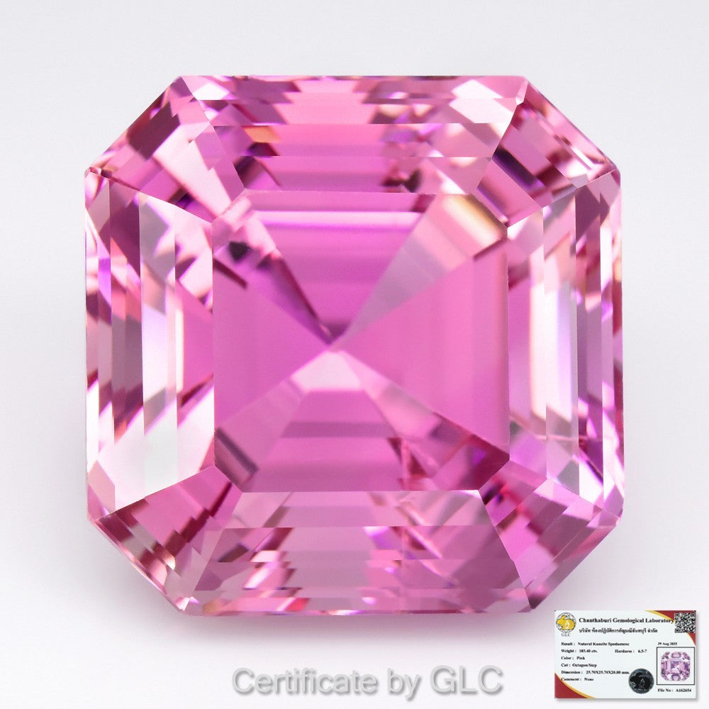 Huge 103.40ct Natural Vivid Rosé Peach Pink Kunzite - (IF) Investment Grade