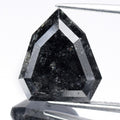 8.62ct Shild Cut Natural Untreated Fancy Jet Black Diamond Opaque (AAA)