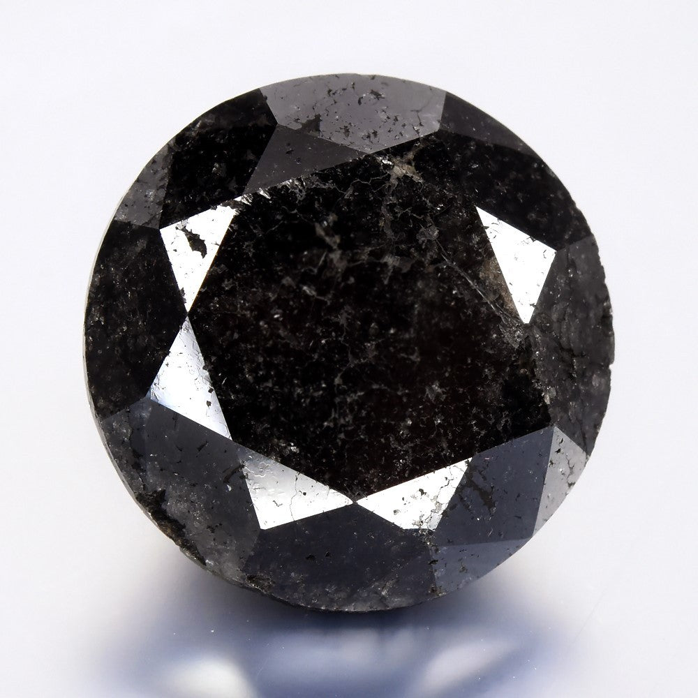 53.81ct Round Brilliant Natural Untreated Fancy Jet Black Diamond Opaque (AAA)