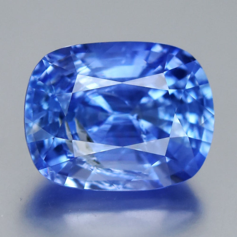 3.43ct 9.7x7.6mm Cushion Natural Bright Sky Blue Sapphire - Unheated, Burma