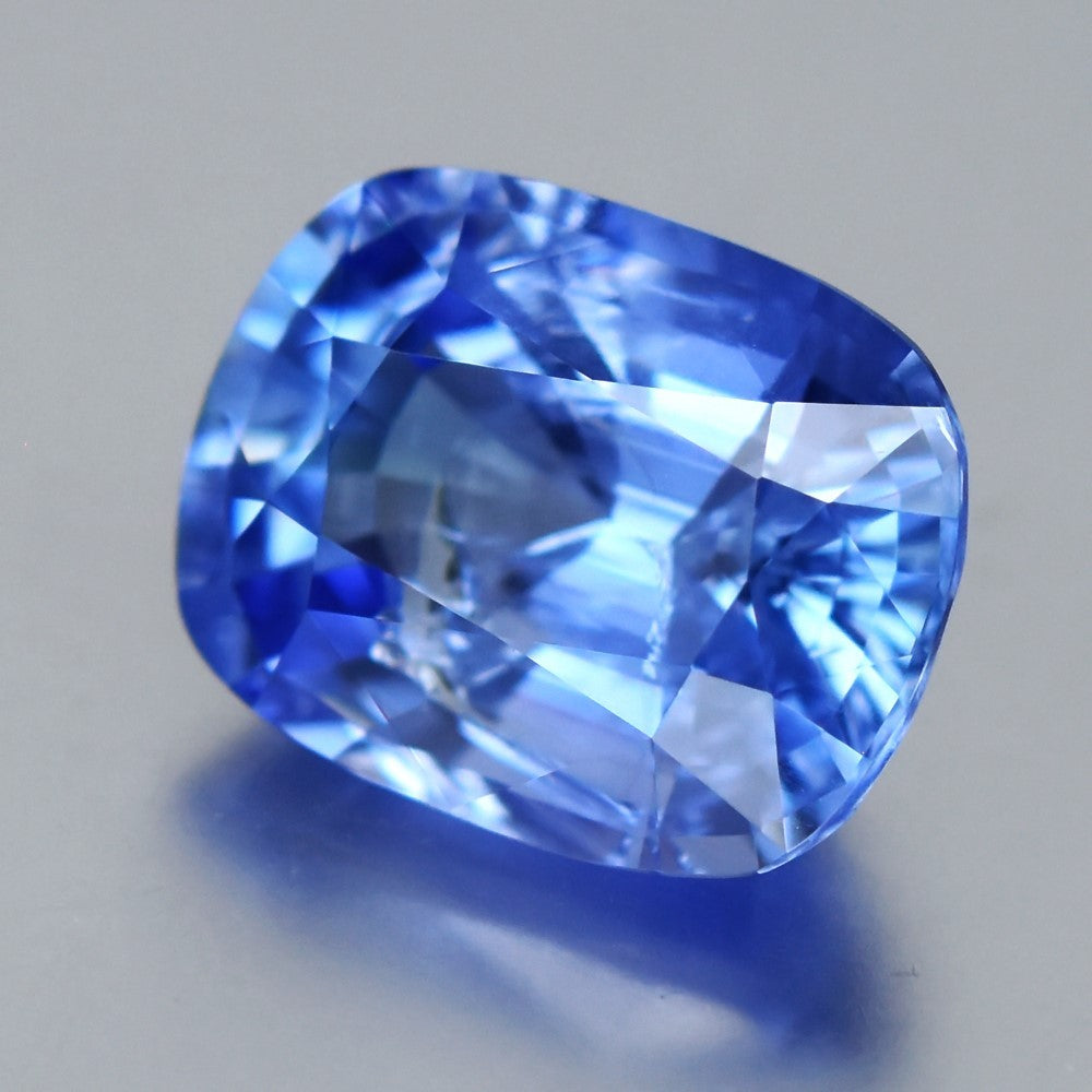 3.43ct 9.7x7.6mm Cushion Natural Bright Sky Blue Sapphire - Unheated, Burma — view 2
