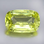 4.84ct Cushion Natural Yellowish Green Sapphire - Unheated, Big Size Burma Gem