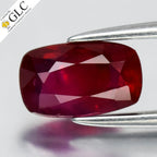 GLC CERTIFIED 1.03ct Cushion Natural Purplish Red Ruby - Unheated, Gemstone — view 1