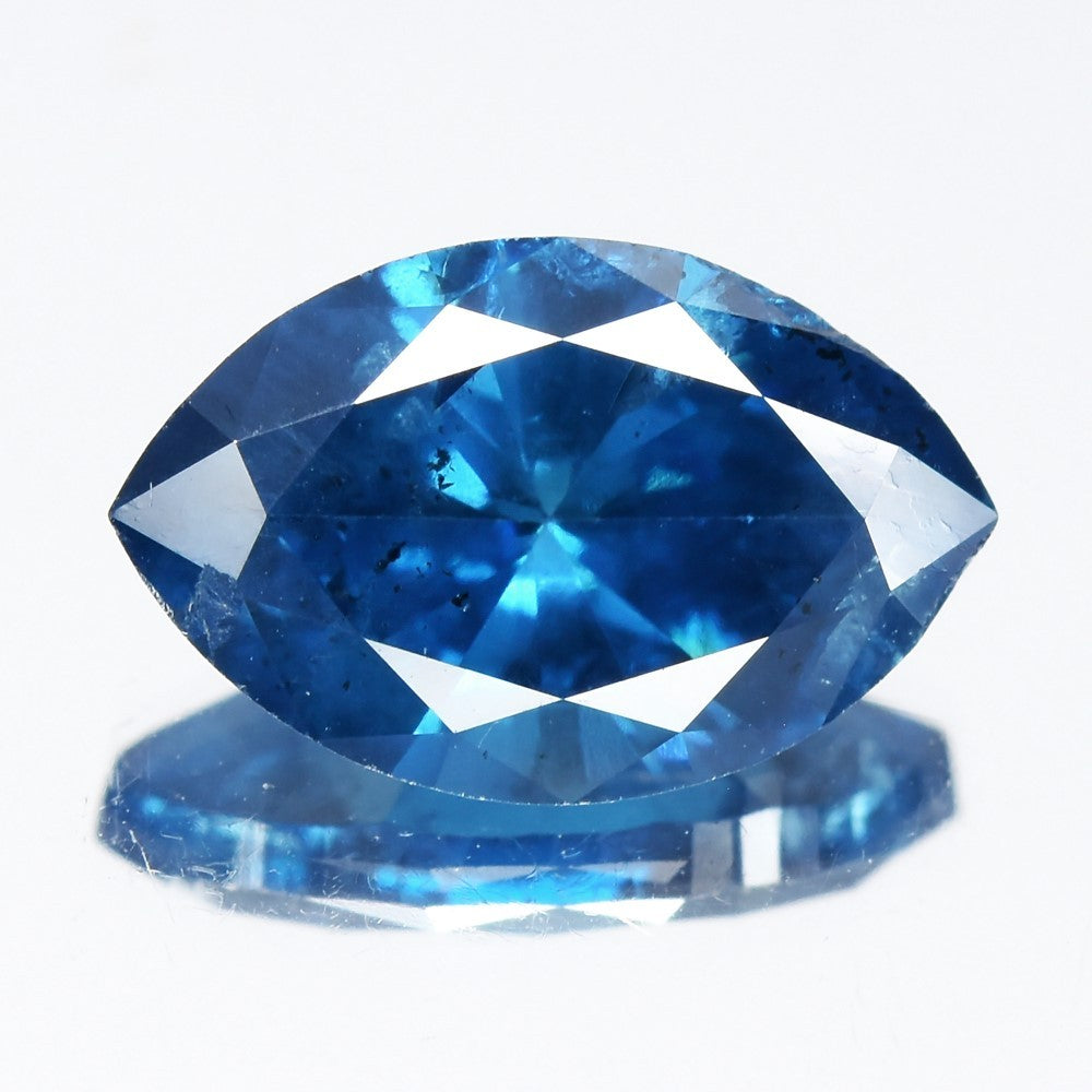 2.17ct 10.88x6.89mm Marquise Natural Treated Fancy Vivid Blue Diamond SI2