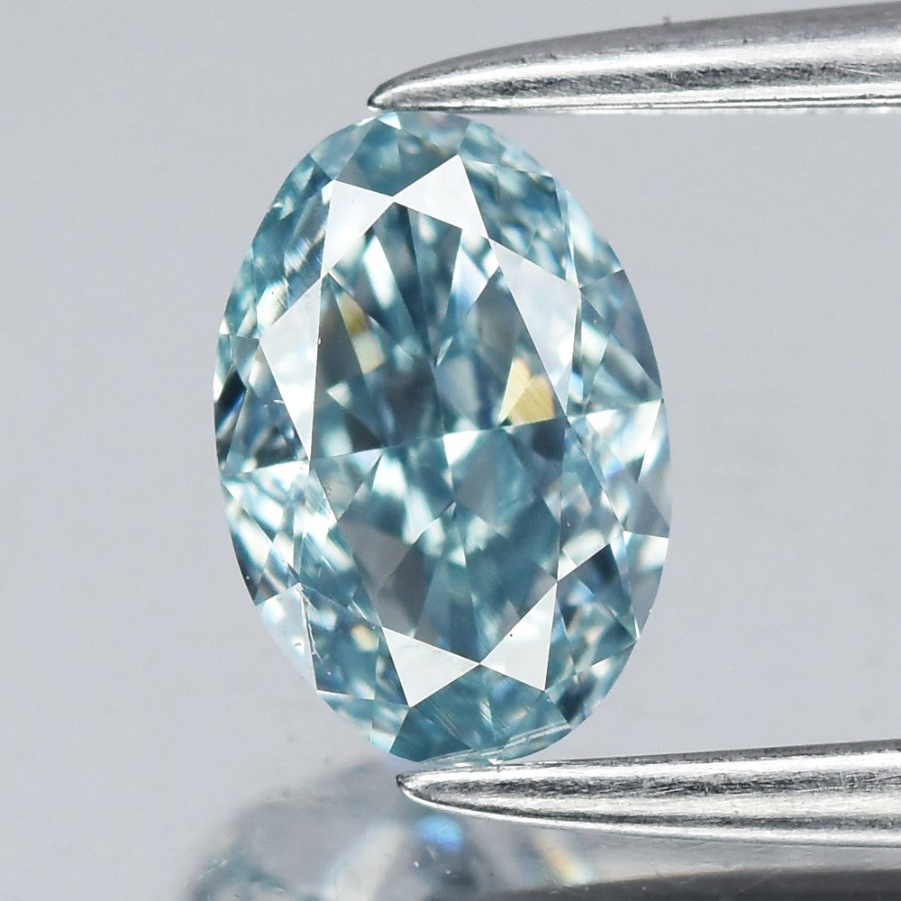 0.49ct 6.21x4.26mm Oval Natural Treated Fancy Intense Blue Diamond VVS1