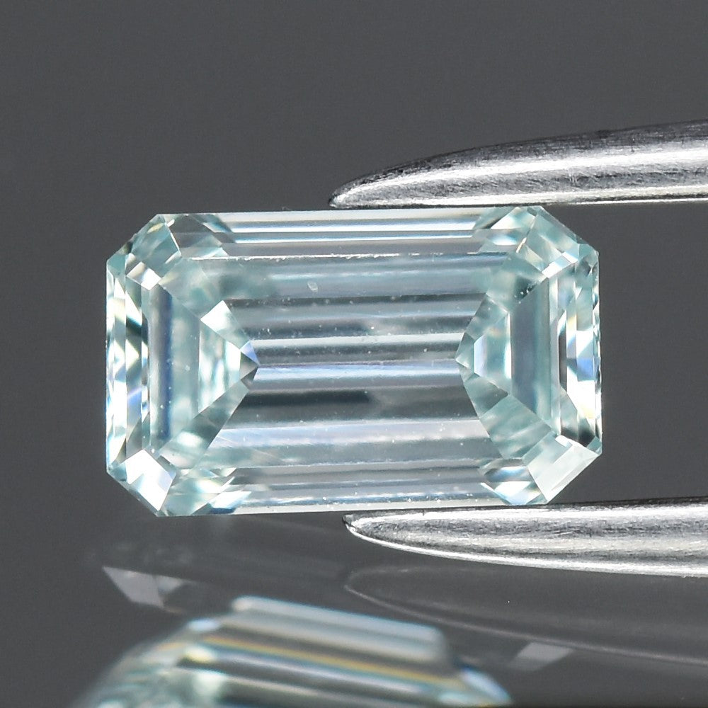 0.47ct 5.77x3.51mm Emerald Cut Natural Treated Fancy Blue Diamond VVS1 Africa