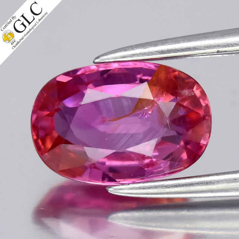 GLC CERTIFIED 1.38ct Oval Natural Pink Sapphire - Unheated, Mozambique Gem