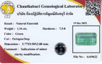 Laboratory report for GLC CERTIFIED 1.34ct Octagon Natural Green Emerald - Colombia Gemstone