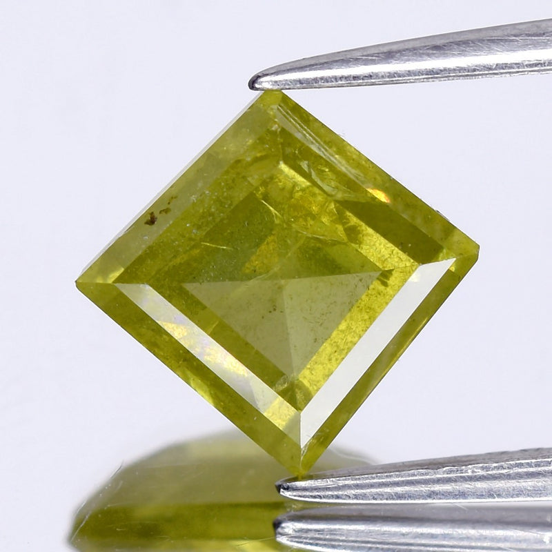 2.41ct 7.32x7.19mm Kite Natural Untreated Fancy Greenish Yellow Diamond I1