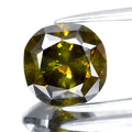 2.29ct Cushion Natural Untreated Fancy Deep Yellowish Green Diamond SI2