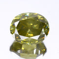 3.64ct Oval Natural Untreated Fancy Deep Yellowish Green Diamond SI2