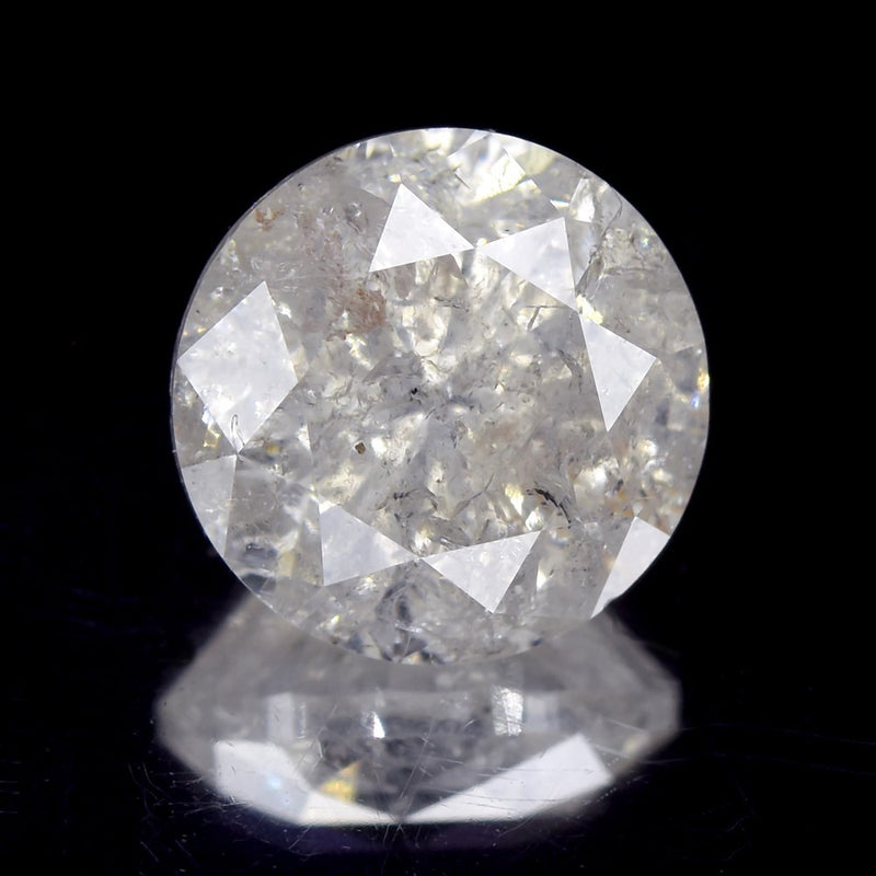 3.54ct 8.89mm Round Brilliant Natural Untreated White G Color Diamond I1