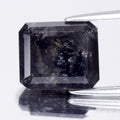 5.28ct Emerald Cut Natural Untreated Fancy Jet Black Diamond Opaque (AAA)