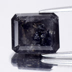 5.28ct Emerald Cut Natural Untreated Fancy Jet Black Diamond Opaque (AAA)