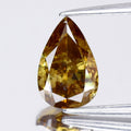 2.01ct Pear Natural Untreated Fancy Deep Brownish Orangy Yellow Diamond I1