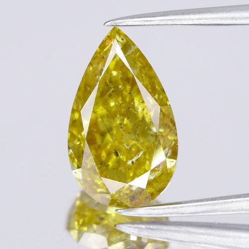 3.02ct 11.49x6.98mm Pear Natural Untreated Fancy Intense Orange-Yellow Diamond