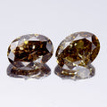 Pair 2pcs/2.04ct Oval Natural Untreated Fancy Imperial Champagne Diamond SI2