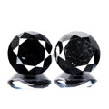 Pair 2pcs/4.55ct Round Brilliant Natural Fancy Jet Black Diamond Opaque (AAA) — view 1