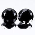 Pair 2pcs/7.06ct Round Brilliant Natural Fancy Jet Black Diamond Opaque (AAA) — view 1