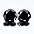Pair 2pcs/5.27ct Round Brilliant Natural Fancy Jet Black Diamond Opaque (AAA) — view 1