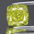 1.03ct 5.31x5.28mm Cushion Natural Untreated Fancy Intense Yellow Diamond SI1