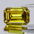 1.05ct Emerald Cut Natural Treated Fancy Yellow Orange Diamond VVS1 Africa