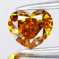 0.75ct Heart Natural Treated Fancy Deep Yellow Orange Diamond VVS1 Africa
