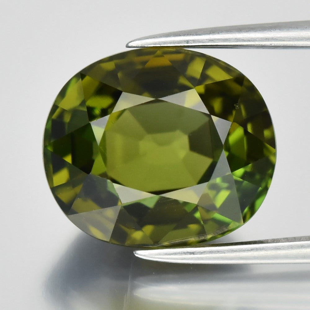 4.63ct 10.3x8.8mm VS Oval Natural Green Tourmaline - Unheated, Mozambique Gem — view 1