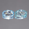 Pair 2pcs/1.45ct Step Cut Oval Natural Treated Fancy Intense Blue Diamond VVS1