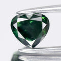 1.00ct 5.82x5.25mm Heart Natural Treated Fancy Deep Green Diamond SI1 Africa