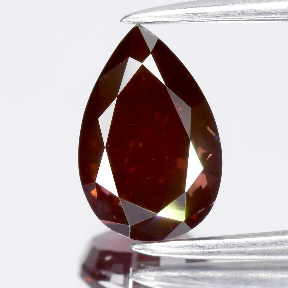 1.00ct 7.84x5.17mm Pear Natural Treated Fancy Dark Purple Pink Diamond VVS2