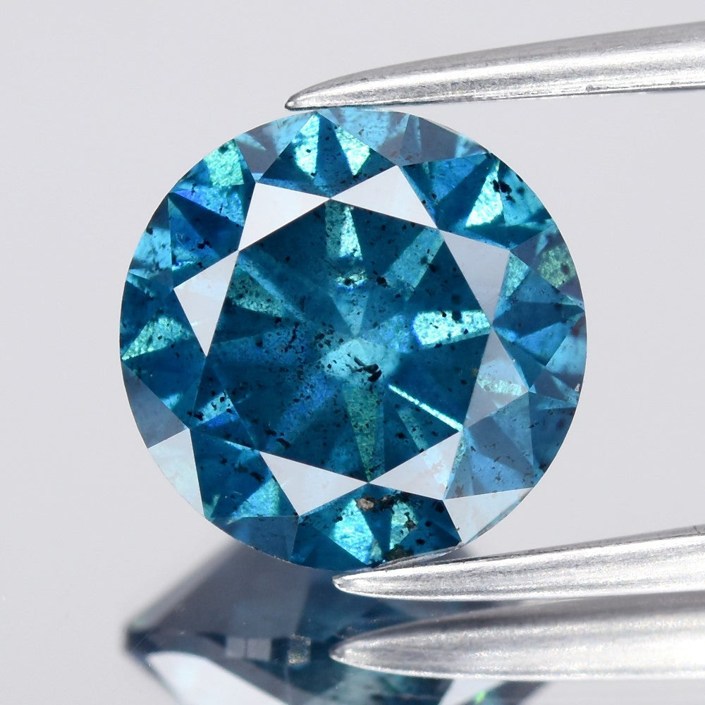 2.29ct Round Brilliant Natural Treated Fancy Vivid Blue Diamond SI2 Africa