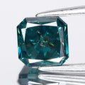 1.96ct 6.5x6.39mm Radiant Natural Treated Fancy Greenish Blue Diamond I1
