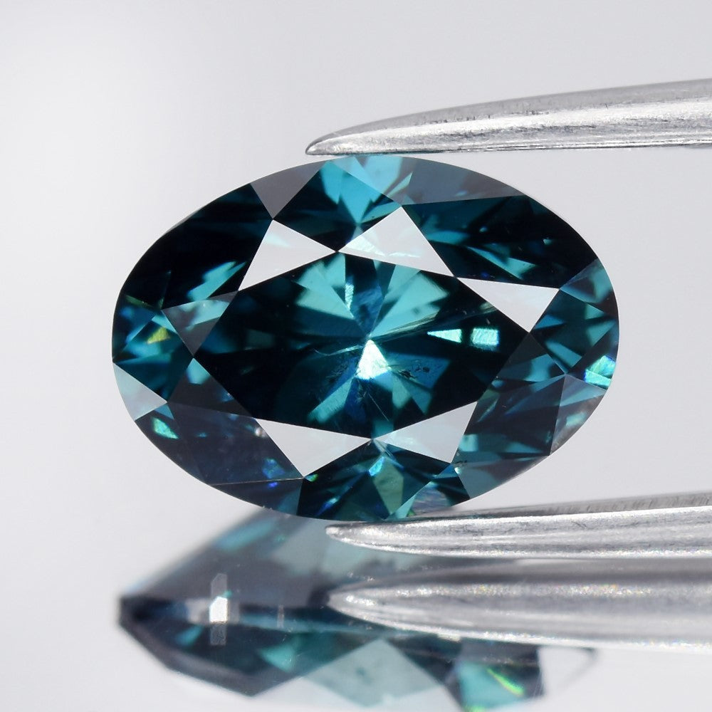 1.58ct 8.54x6.14mm Oval Natural Treated Fancy Deep Blue Diamond SI1 Africa