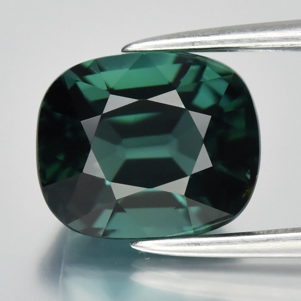 2.32ct 8.5x7mm IF Cushion Natural Green Tourmaline - Unheated, Mozambique Gem