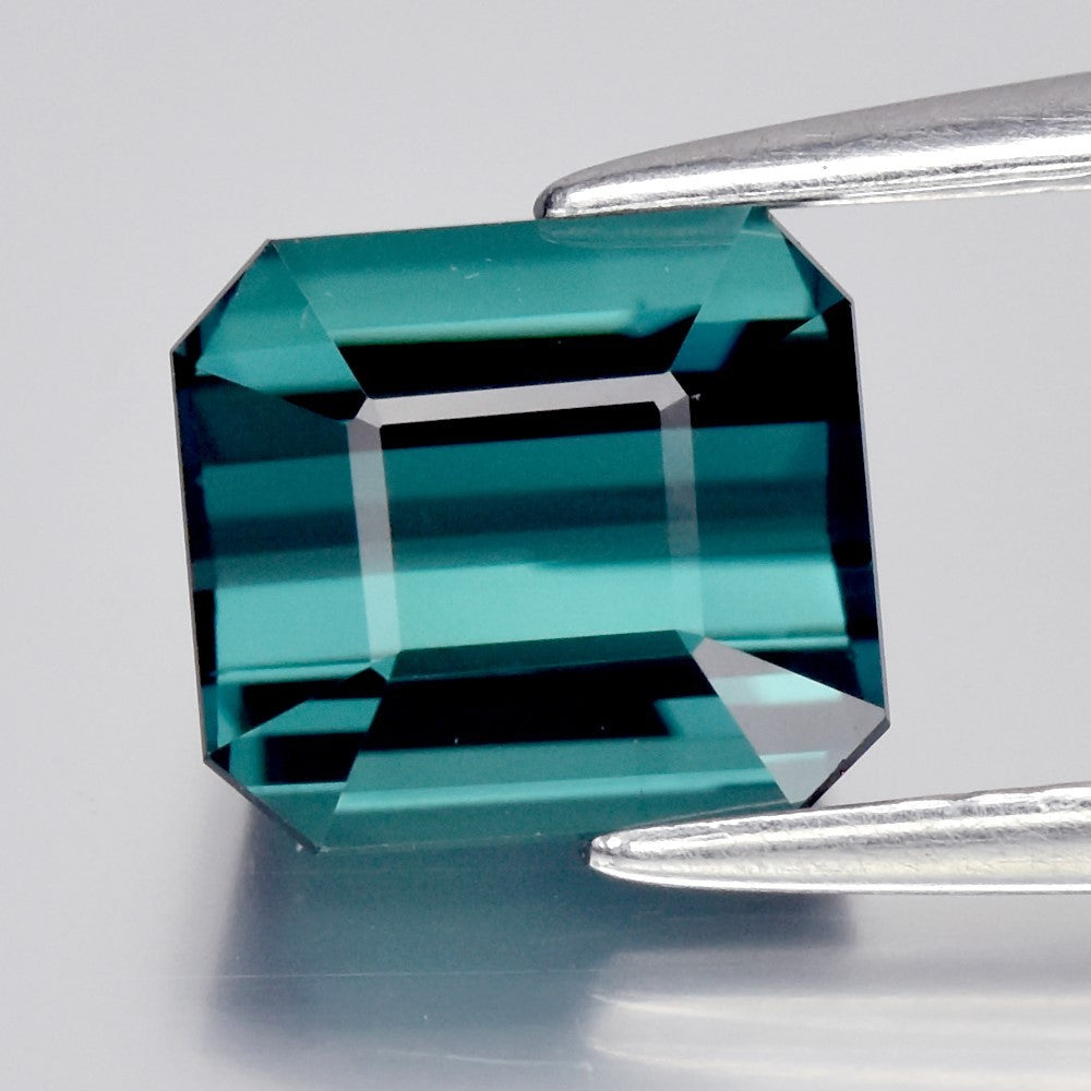 1.88ct IF Octagon Natural Bluish Green Tourmaline - Unheated, Mozambique Gem — view 1