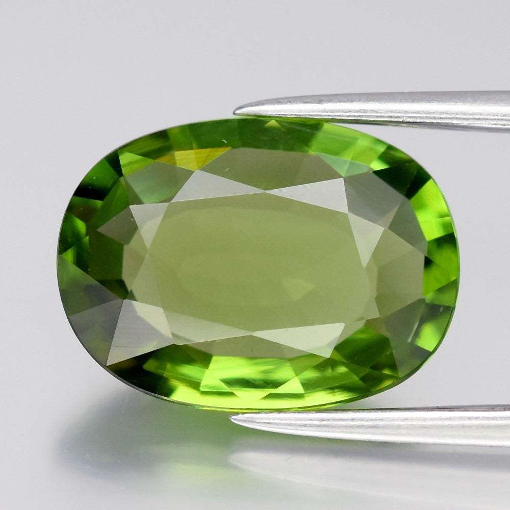 3.65ct 12.3x9mm IF Oval Natural Green Tourmaline - Unheated, Kenya Gemstone — view 1