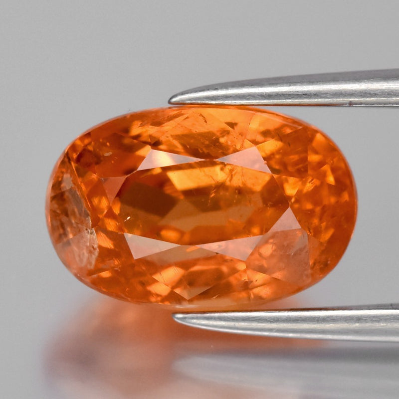 3.01ct 9x6mm Oval Natural Orange Spessartite Garnet - Nigeria Gemstone