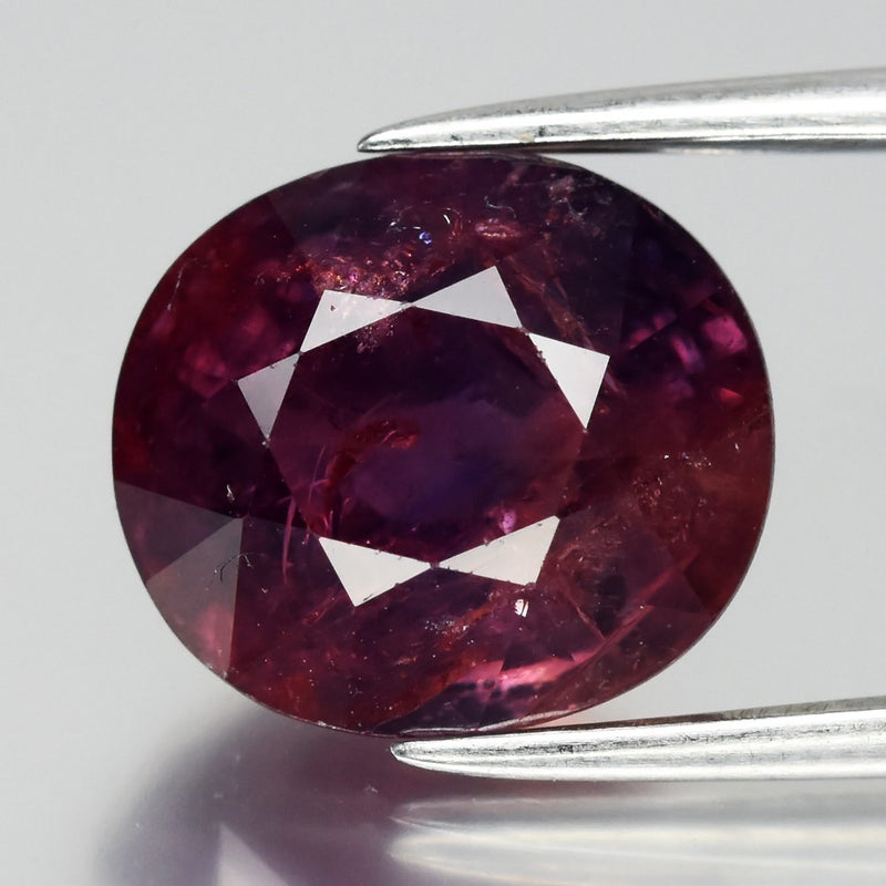 4.78ct 9.8x8.7mm Oval Natural Pinkish Purple Sapphire - Unheated Tanzania Gem