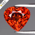GLC CERTIFIED 2.78ct VVS Heart Natural Orange Spessartite Garnet Gemstone