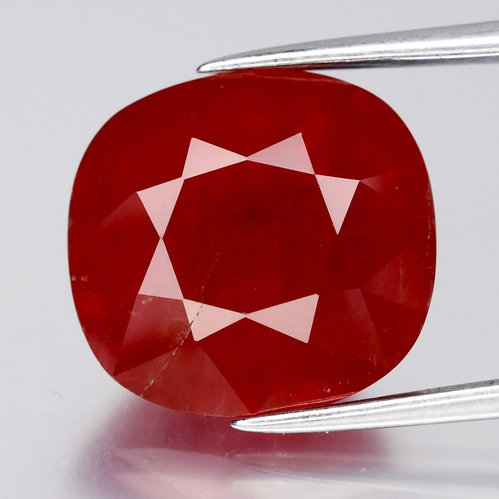 9.51ct 12.5x11.8mm Cushion Pinkish Orange Sapphire - Elegant, Africa Gemstone