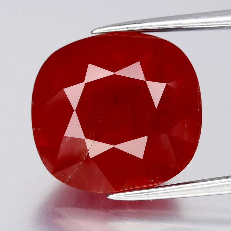 9.51ct 12.5x11.8mm Cushion Pinkish Orange Sapphire - Elegant, Africa Gemstone