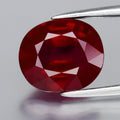 3.13ct 9.3x8mm Oval Natural Purplish Red Burmese Ruby - Heated Only No Glass