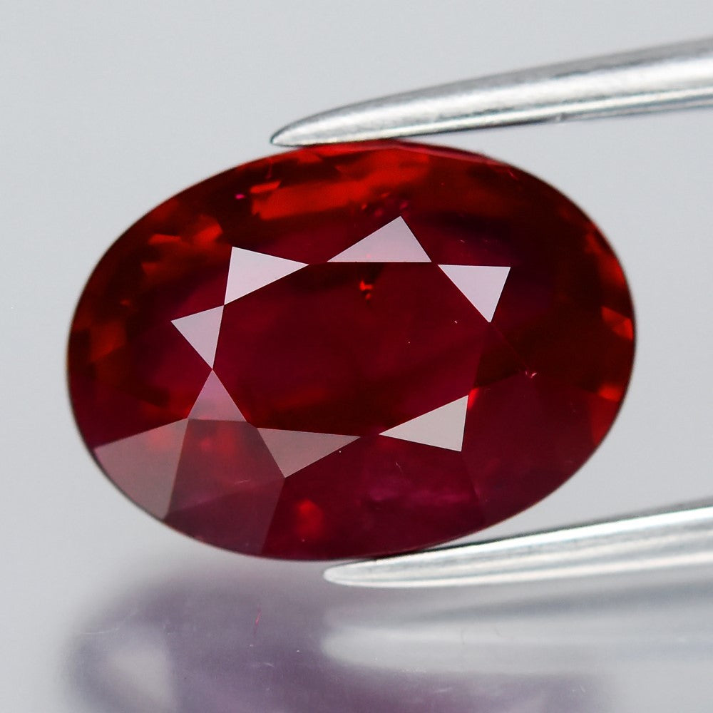 3.03ct 10x7.2mm Oval Natural Purplish Red Burmese Ruby - Heated Only No Glass