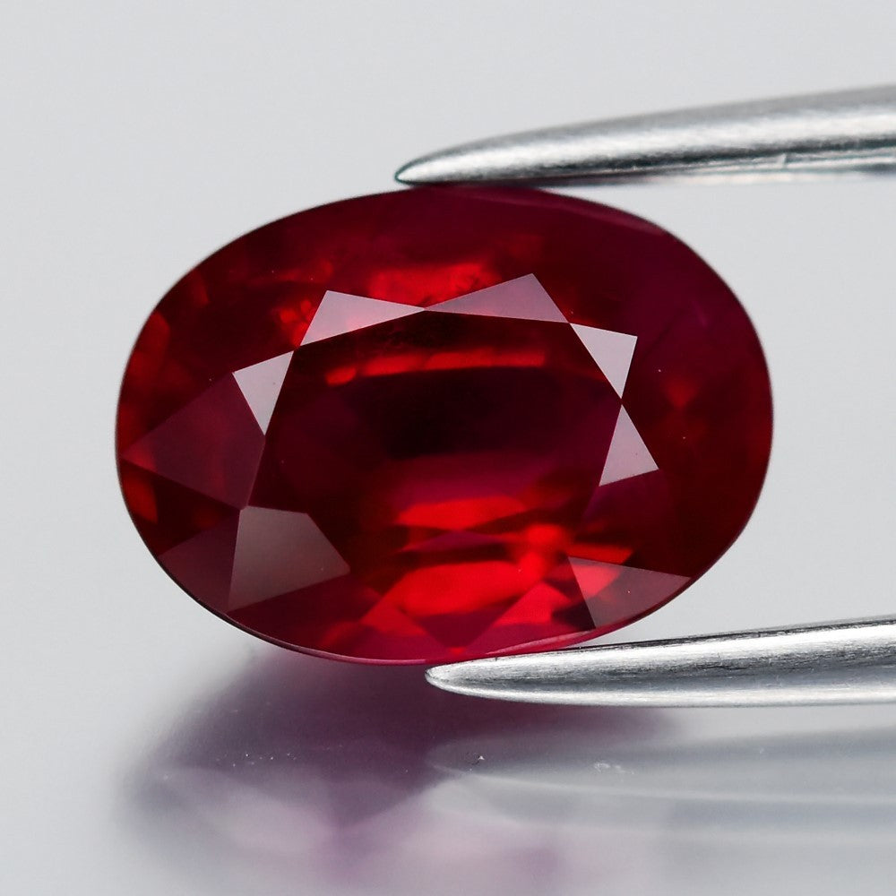 2.06ct 8.5x6.3mm Oval Natural Purplish Red Burmese Ruby - Heated Only No Glass