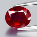1.12ct 6.8x5.7mm Oval Natural Purplish Red Burmese Ruby - Heated Only No Glass — view 1