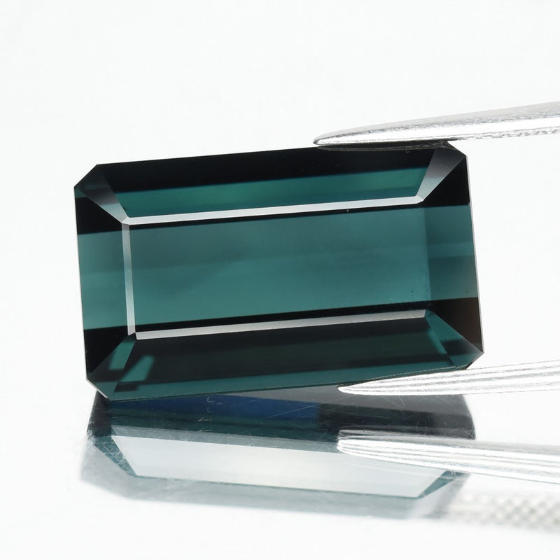 Big! 15.74ct VVS Octagon Natural Ocean Teal Tourmaline - Unheated, Africa Gem