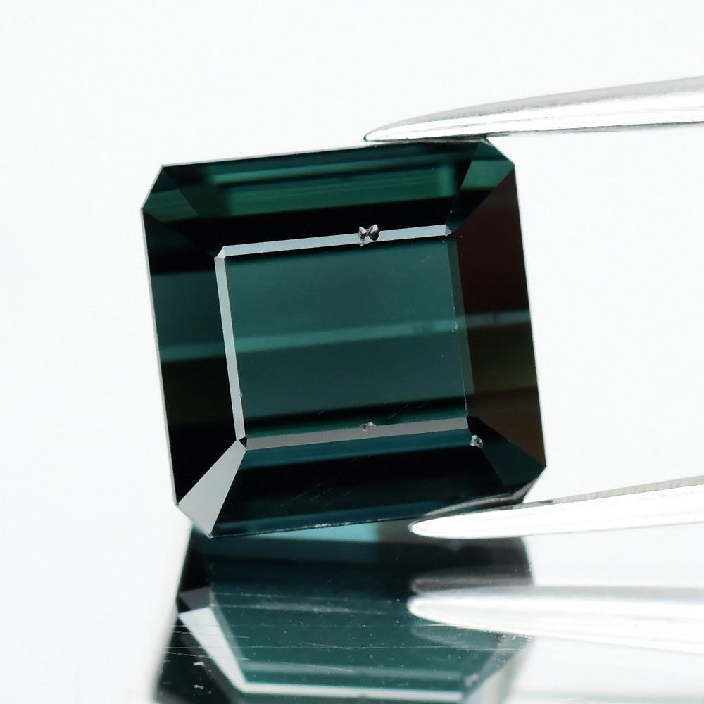 6.57ct 9.8x9.8mm VVS Octagon Natural Teal Blue Tourmaline - Unheated, Africa — view 1