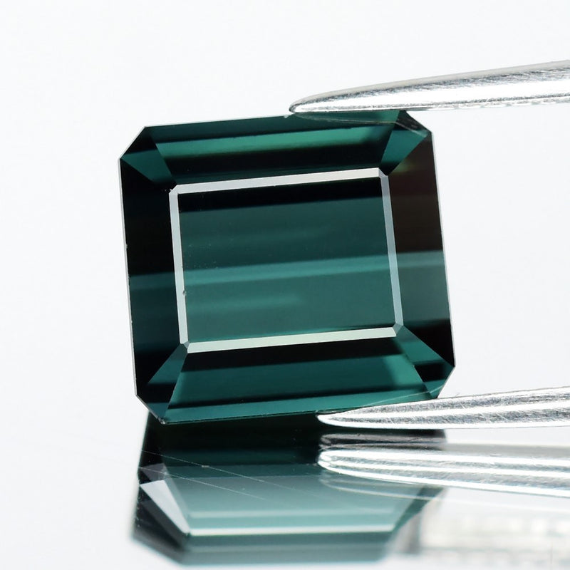Superb! 6.27ct IF Octagon Natural Bluish Green Tourmaline - Unheated, Africa